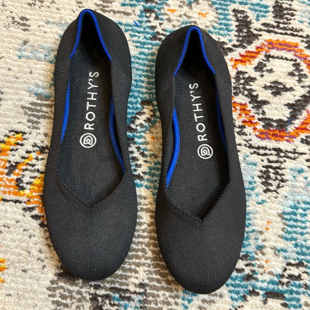 Rothy’s black ballet flat round toe size 8.5